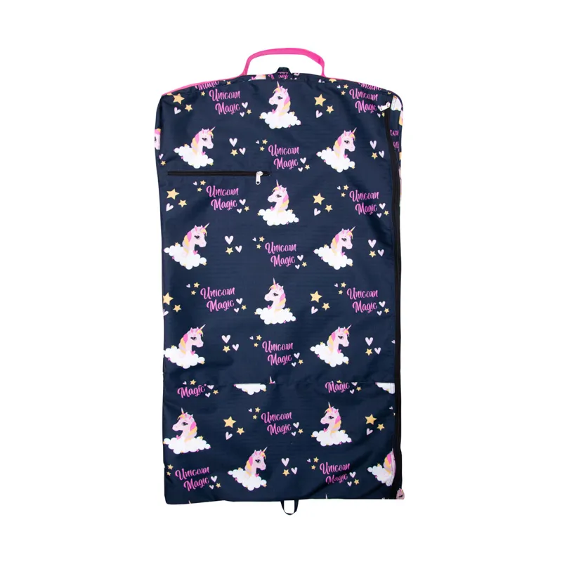 Hy Equestrian Unicorn Garment Bag in Navy and Pink
